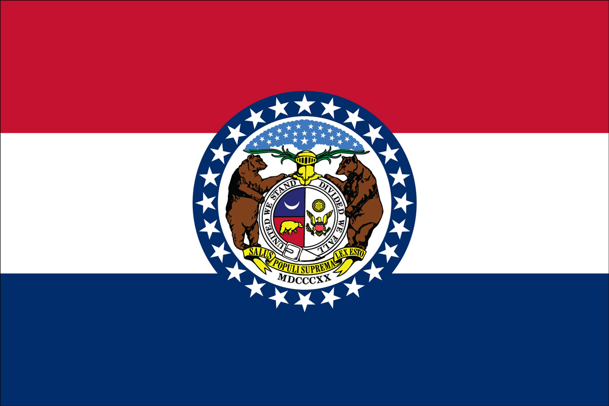 12x18" Nylon flag of State of Missouri